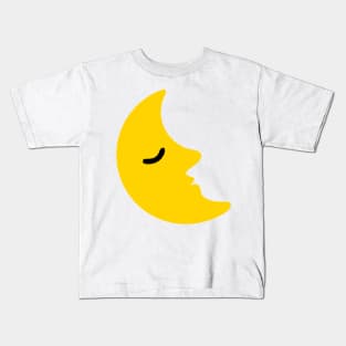 Sleeping Moon Emoticon Kids T-Shirt